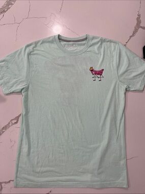 GOAT Mint Graphic Tee with Pink Flamingo